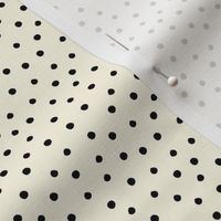 Dots, black, ivory, random spots
