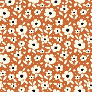 Daisy love - flowers - orange and black