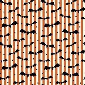 Flying bat, Halloween bat, stripe, orange, black 