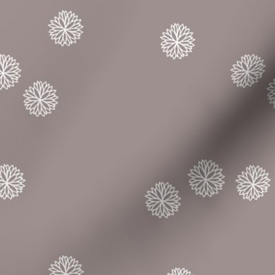 The minimalist snowflake sweet organic snow winter scandinavian design white on moody berry