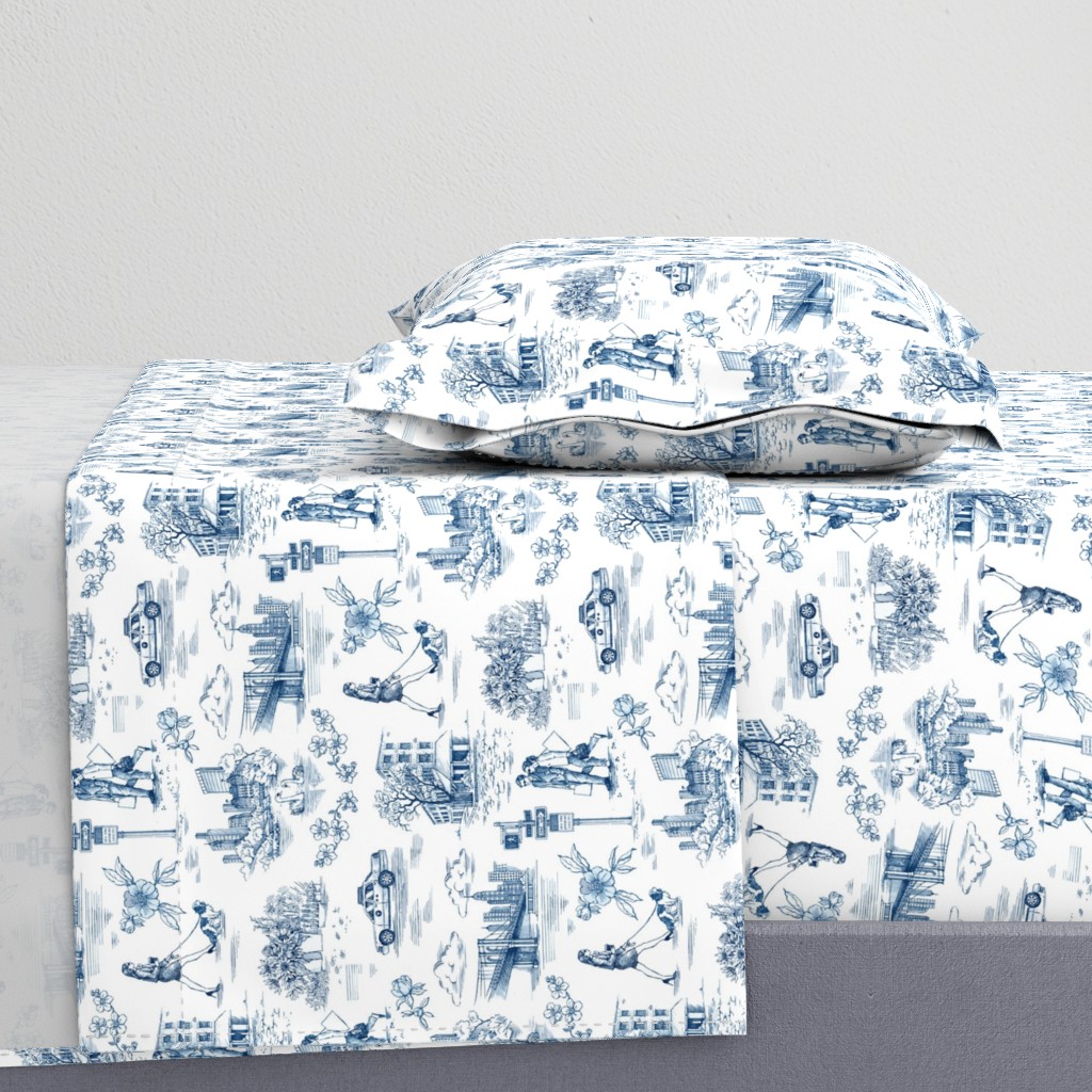 NEW YORK Toile de Jouy in Blue