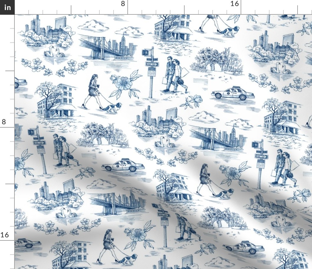 NEW YORK Toile de Jouy in Blue