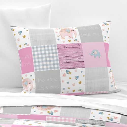 elephant patchwork pink