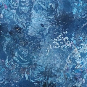 Cloudy Blue Floral Abstract