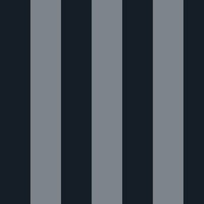 Large Vertical Awning Stripe Pattern - Obsidian and Steel Grey