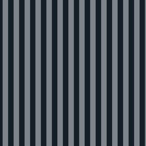 Vertical Bengal Stripe Pattern - Obsidian and Steel Grey