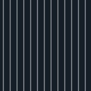 Vertical Pin Stripe Pattern - Obsidian and Steel Grey