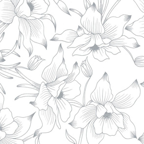 Flower Columbine of Crown Chakra pattern white