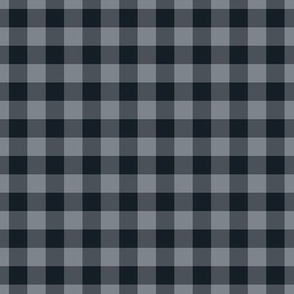 Gingham Pattern - Obsidian and Steel Grey