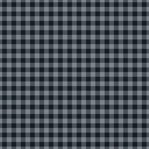 Small Gingham Pattern - Obsidian and Steel Grey