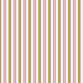 stripe strawberry fields - pink and olive