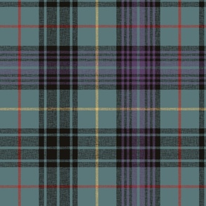 Stewart hunting tartan slubbed, 14" faded dark