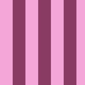 Large Vertical Awning Stripe Pattern - Lavender Rose and Boysenberry