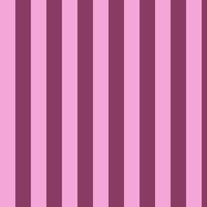 Vertical  Awning Stripe Pattern - Lavender Rose and Boysenberry