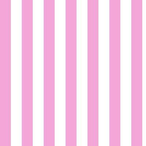 Vertical Awning Stripe Pattern - Lavender Rose and White