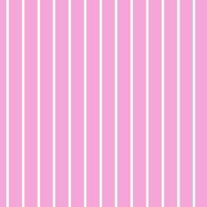 Vertical Pin Stripe Pattern - Lavender Rose and White
