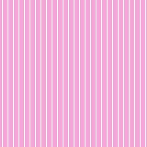 Small Vertical Pin Stripe Pattern - Lavender Rose and White