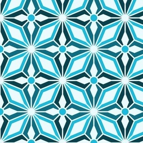 Light Blue Ornate Geometric Starburst