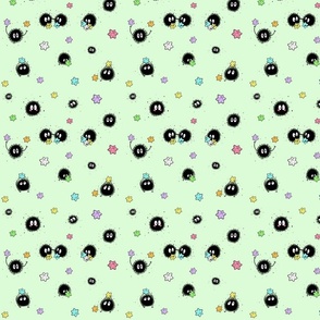 Totoro Soot Sprites Fabric, Wallpaper and Home Decor | Spoonflower