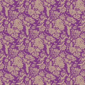 Chintz TOILE_purple jacobean small