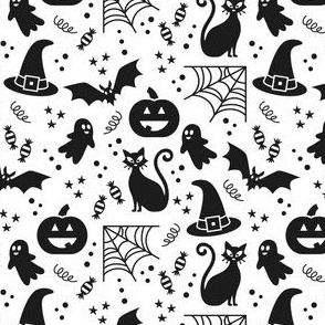 White and Black Halloween Pattern