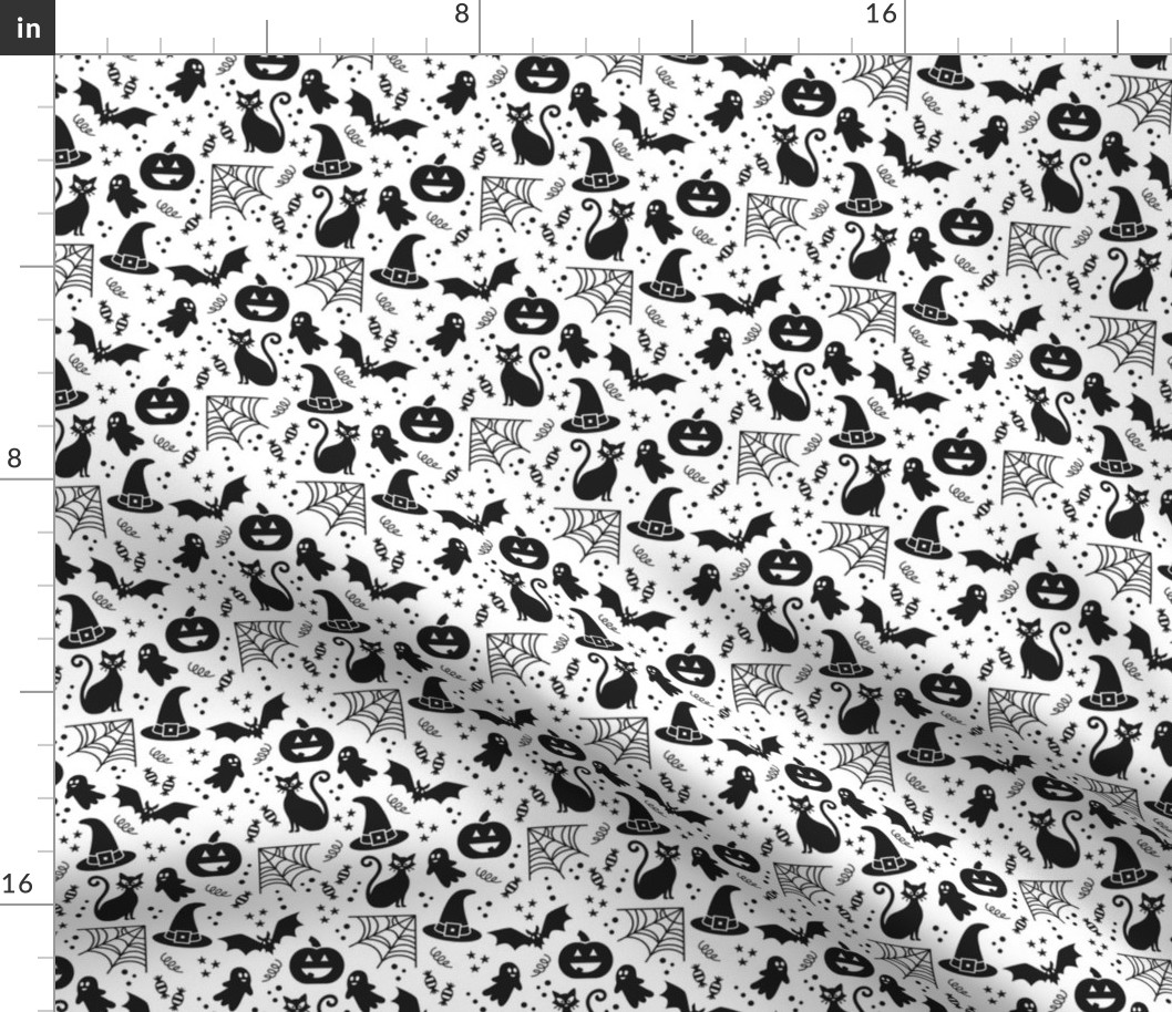 White and Black Halloween Pattern