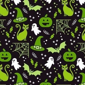 Green and Black Halloween Pattern