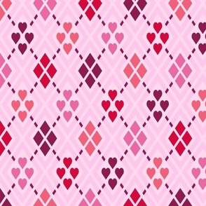 Pink Argyle Hearts