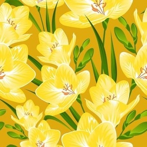 Background with yellow freesia