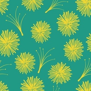 Teal and Yellow Dandelion