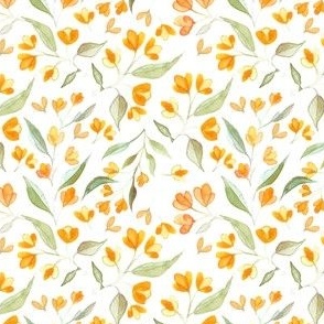 Orange Floral Seamless Pattern