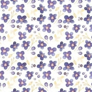 Violet Purple Blossoms Seamless Pattern