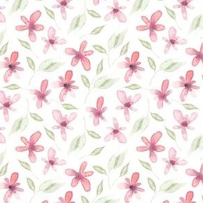 Red Floral Bloom Seamless Pattern