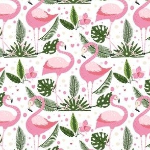 Tropical Flamingo Seamless Pattern