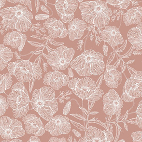 Flower Wild Poppy of Root Chakra pattern rose
