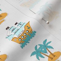 Pirate Ship and Palm Trees Pattern