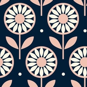  Retro, Line them up, Pink, white,  retro, DAISY, sunflower 