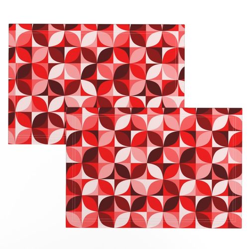 Red Mid-Century Modern Quatrefoil 