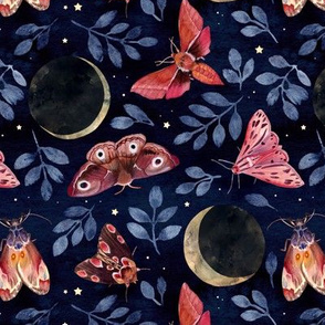 Celestial moths in moonlight