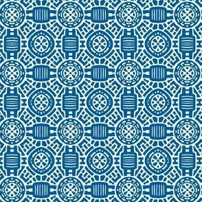 Linear Damask Blue - Small Scale