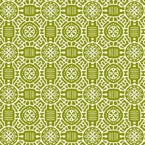 Linear Damask Green - Small Scale