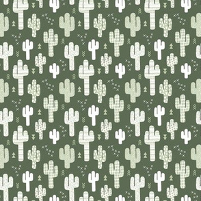 Little indian summer cactus garden boho style desert theme for kids sage on cameo green  SMALL