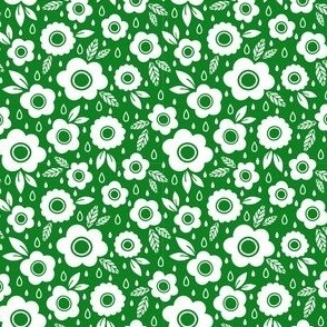 Green and White Simple Flowers