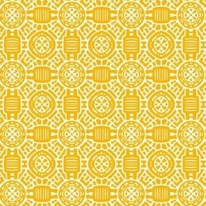 Linear Damask Yellow - Small Scale