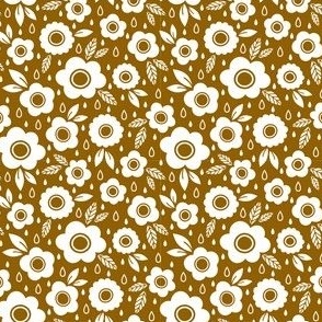Mustard Yellow and White Simple Flowers