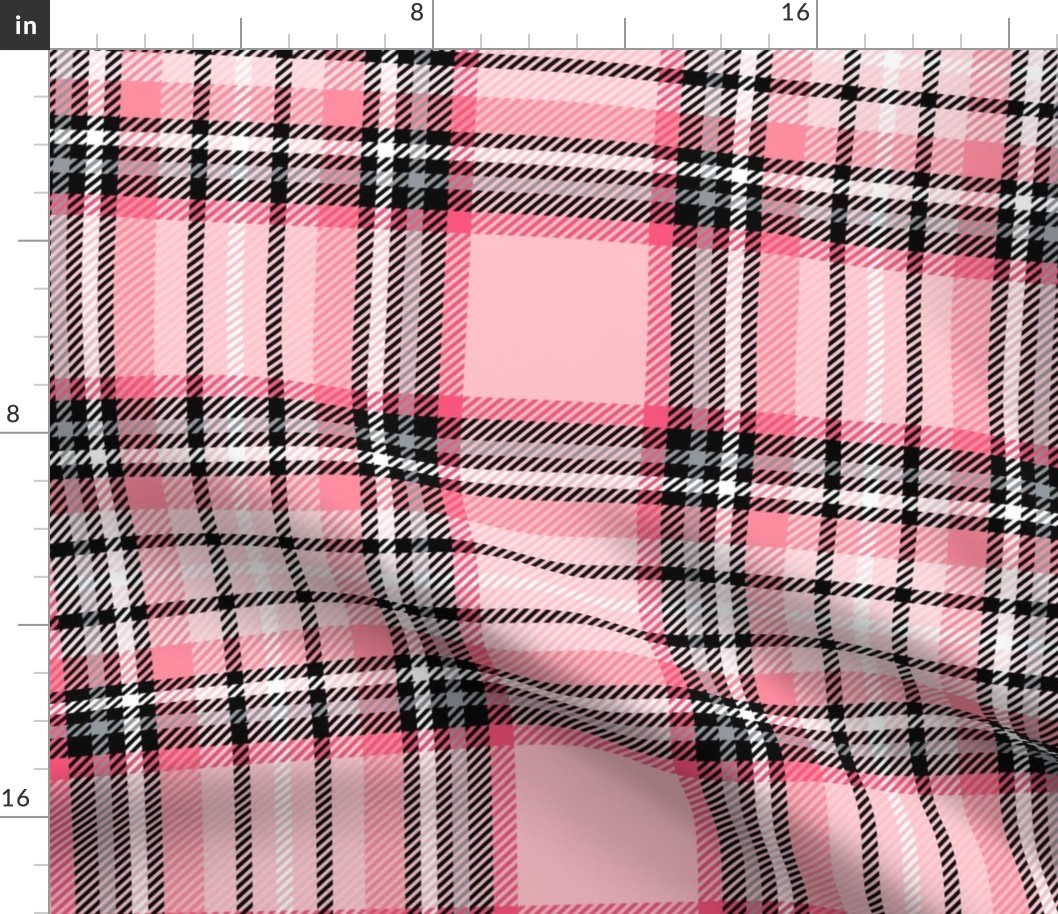 JUMBO pink tartan style 1 - 12" repeat