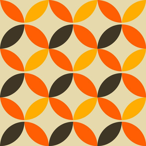 70S Geo Flower- Retro Vintage Mid Century Modern Design