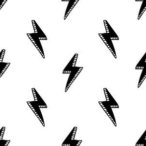 Black and White Lightning Bolts