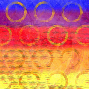 Circle Pride Flag - Gay Rainbow Pride Flag colors superimposed with bubble-like circles - 150dpi (Full Scale)