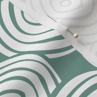 Ringlet - Geometric Sea Green White Large Scale 